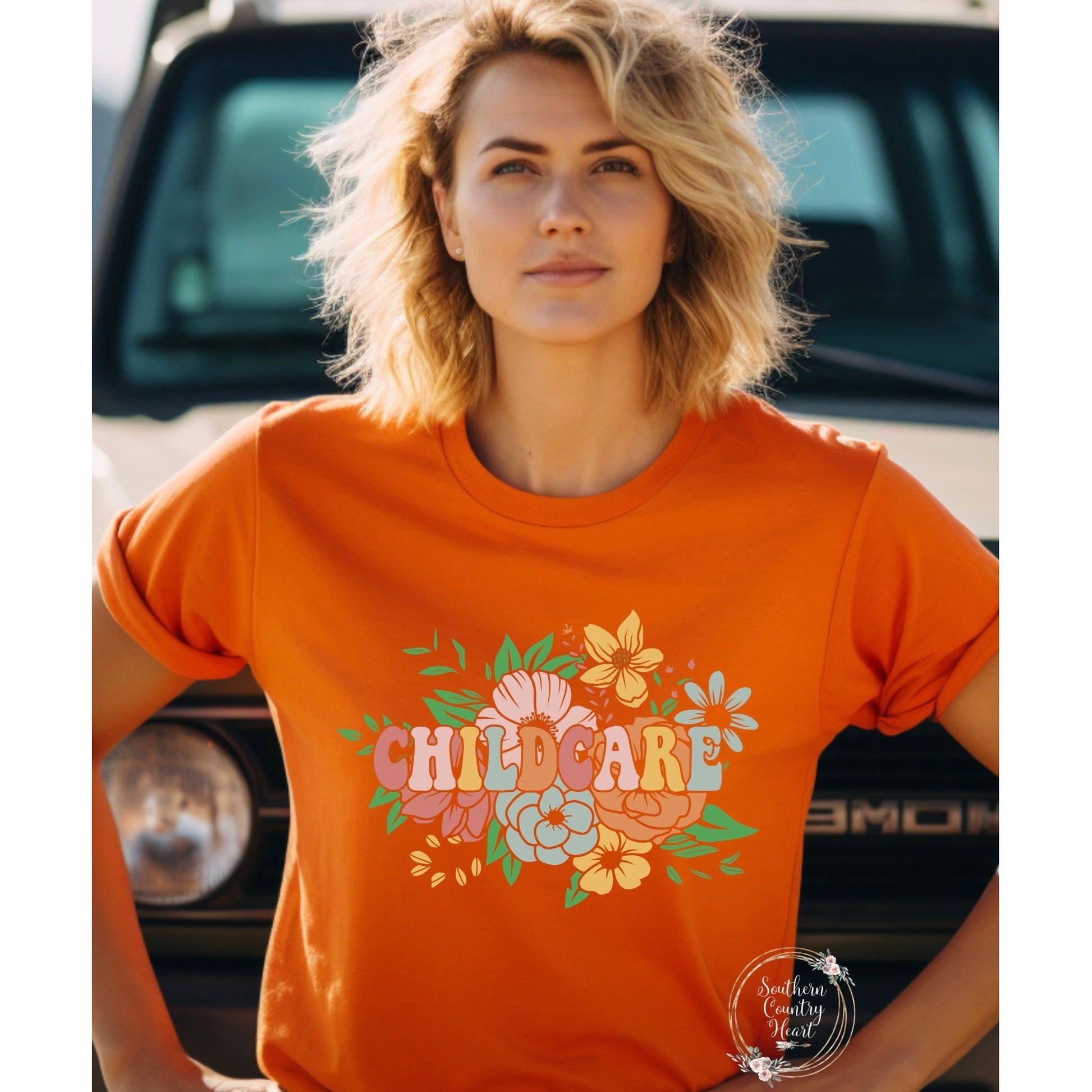 Childcare Flowers Tee - Shirt - southerncountryheart.com