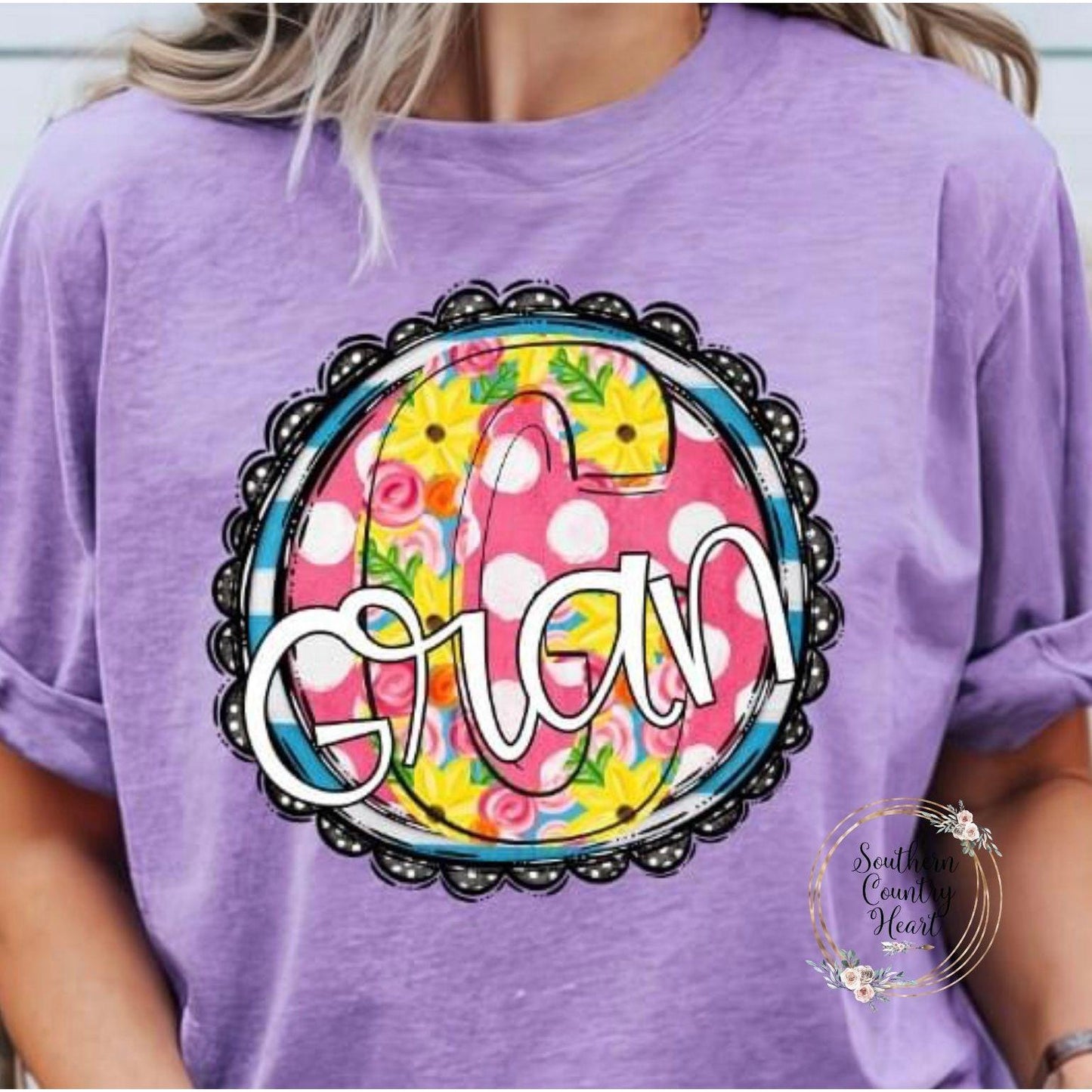 Gran Sunny Dot Circles Tee - Shirt - southerncountryheart.com
