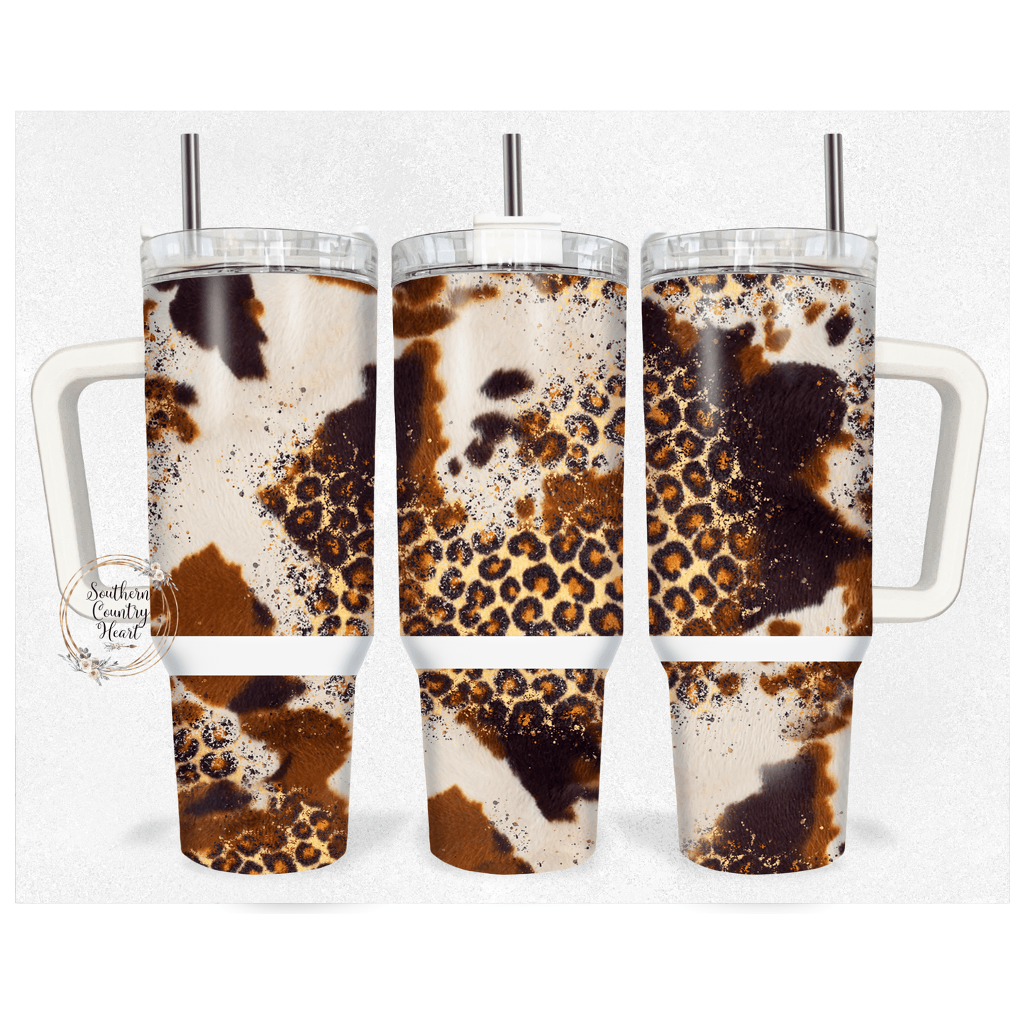 Cow Leopard - 40oz Tumbler - southerncountryheart.com