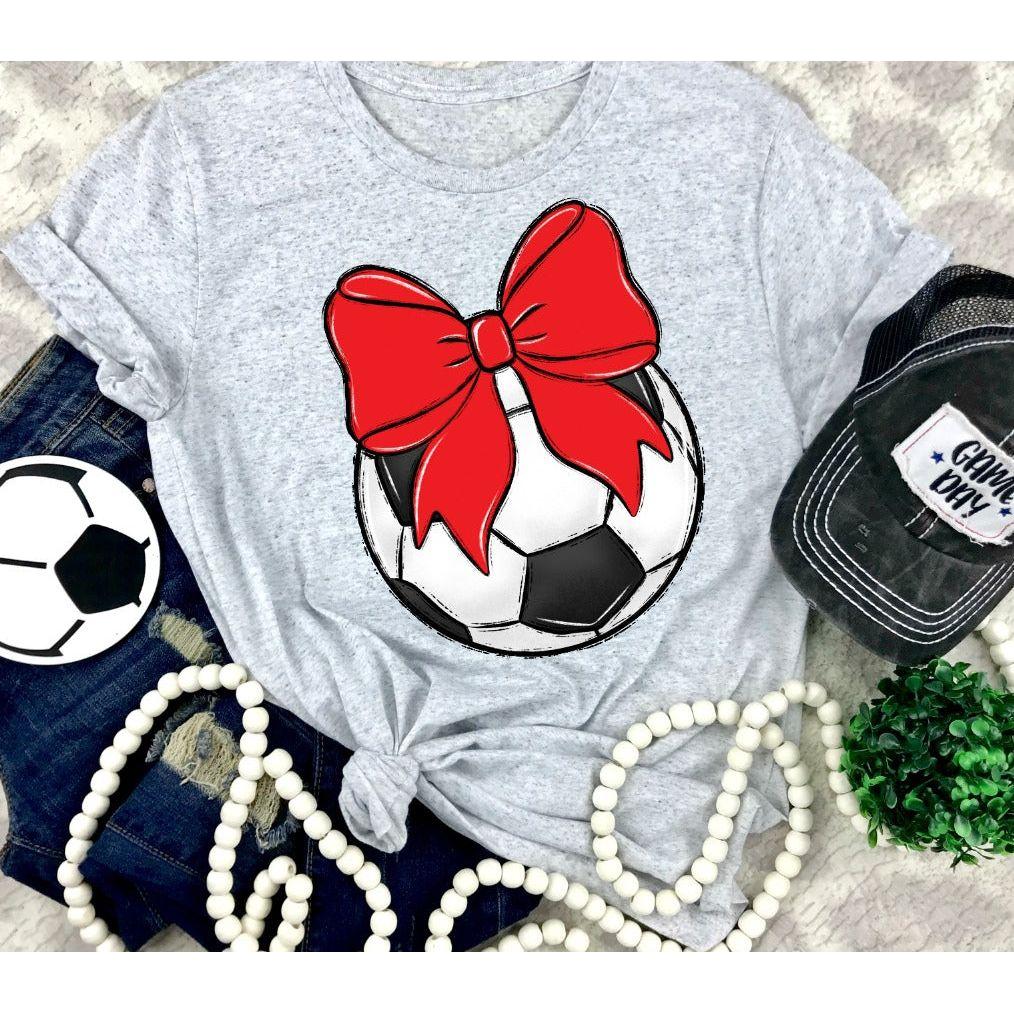 Bows and Soccer Tee - Shirt - southerncountryheart.com