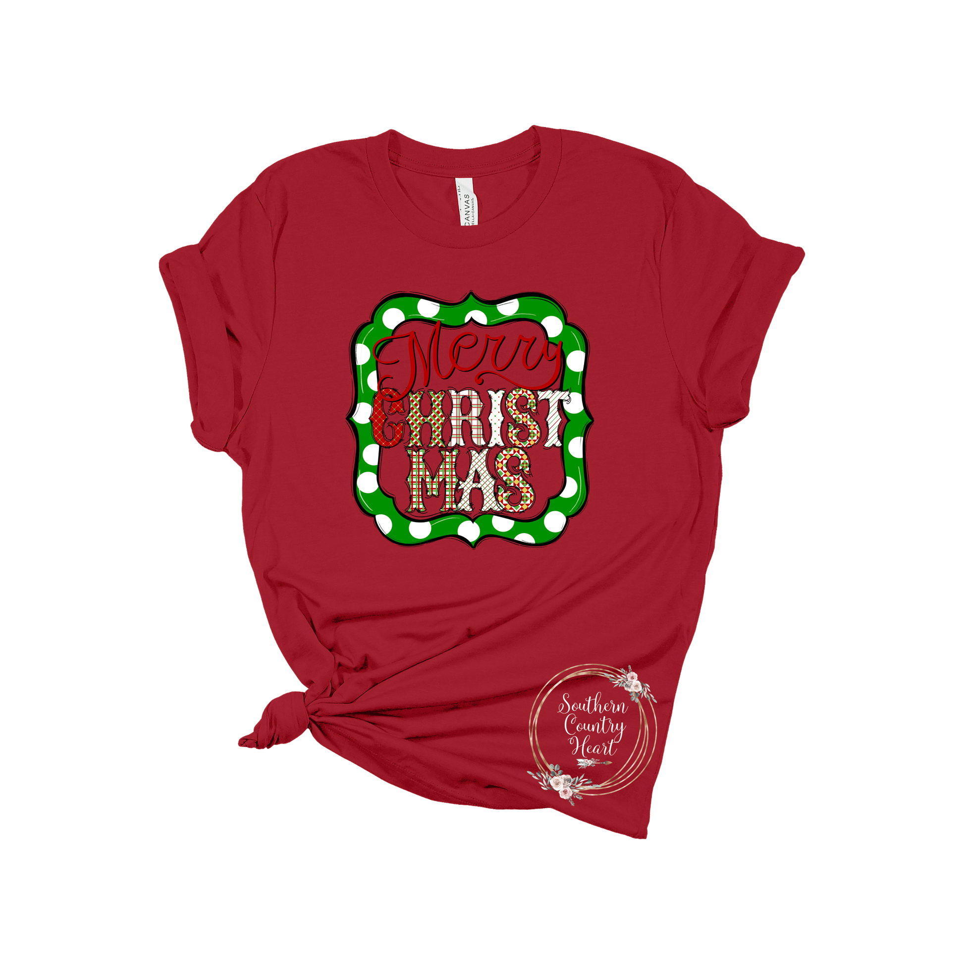 Merry Christmas With Frame Tee - Shirt - southerncountryheart.com