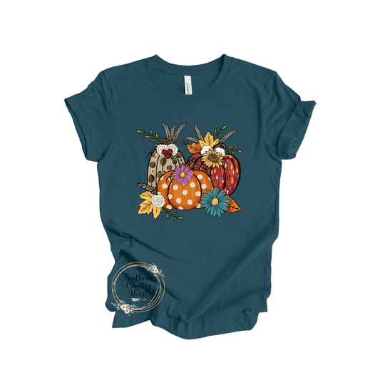 Fall Pumpkin Vignette Tee - Shirt - southerncountryheart.com