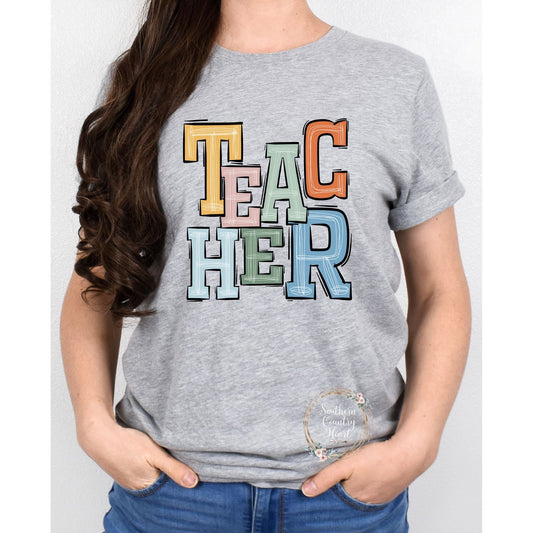 Boho Teacher Tee - Shirt - southerncountryheart.com