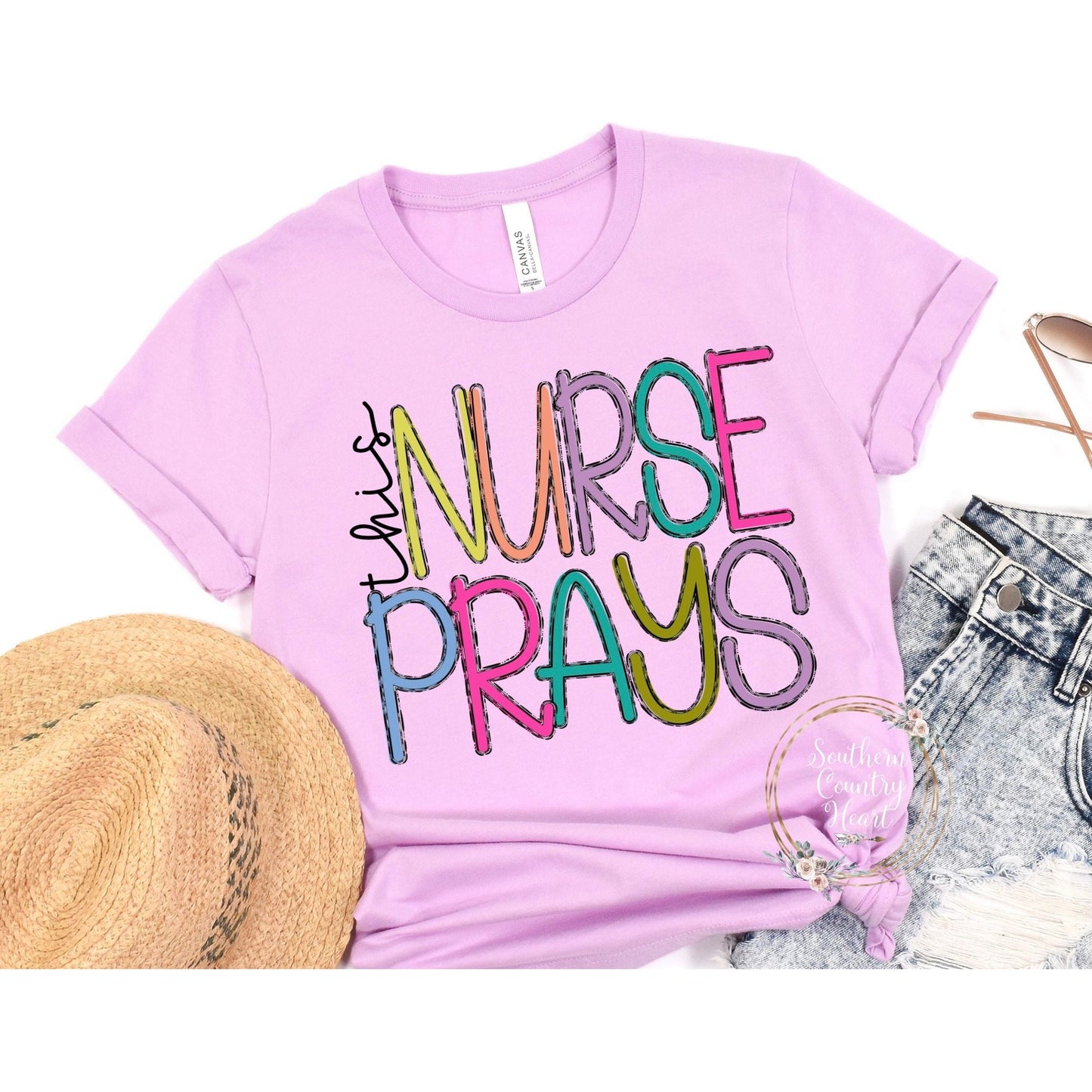 This Nurse Prays Tee - Shirt - southerncountryheart.com