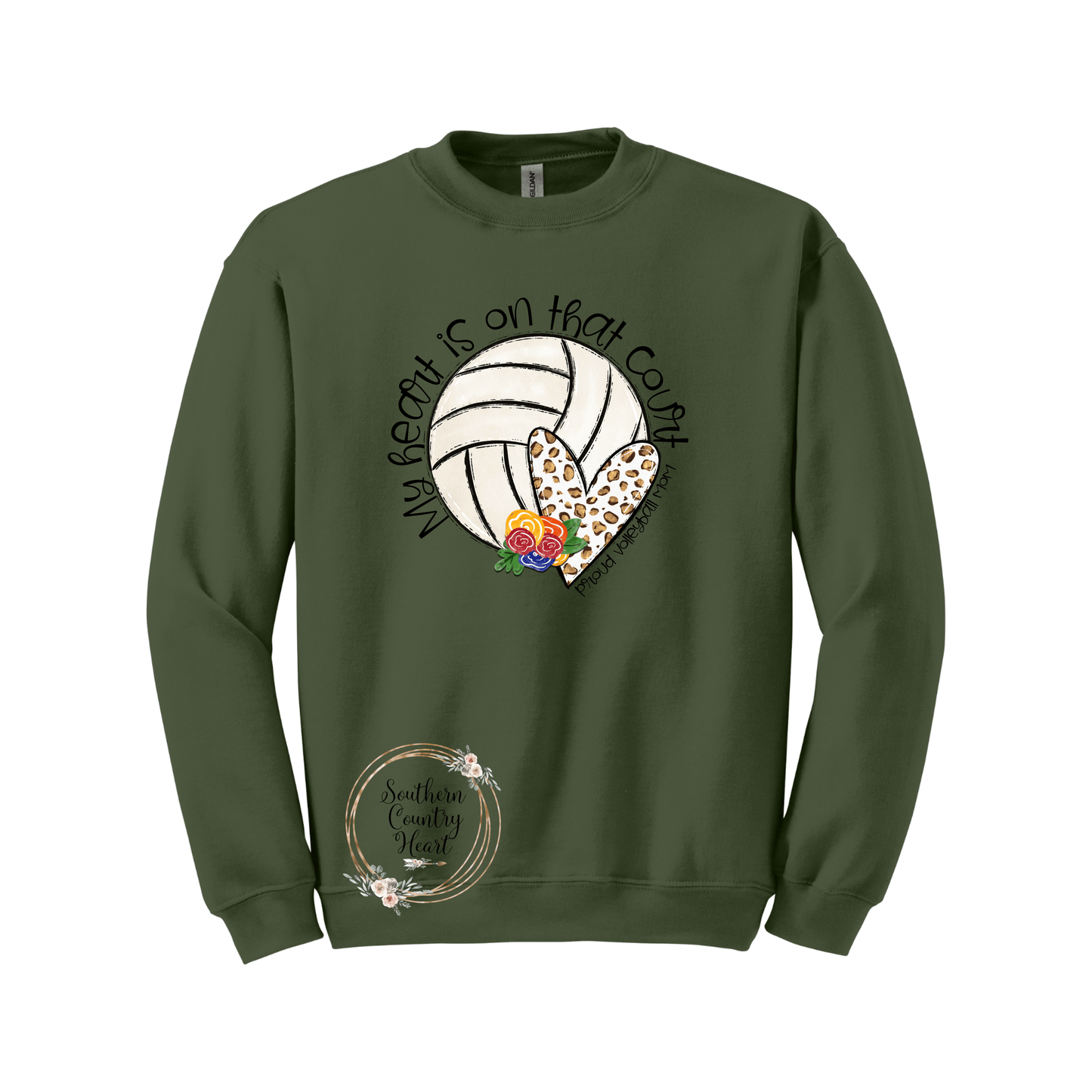 My Heart Is On Thar Court Volleyball Sweatshirt - southerncountryheart.com