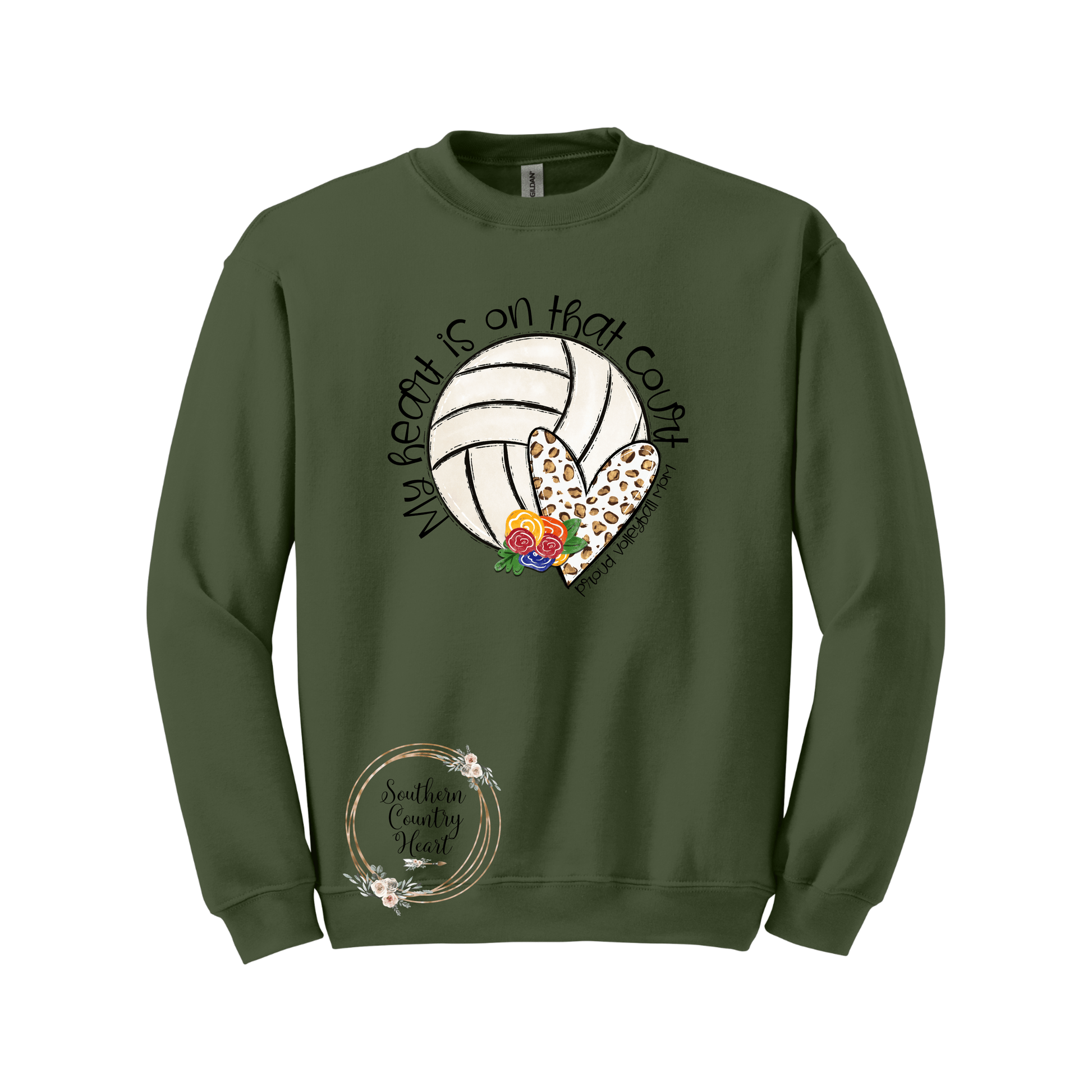 My Heart Is On Thar Court Volleyball Sweatshirt - southerncountryheart.com