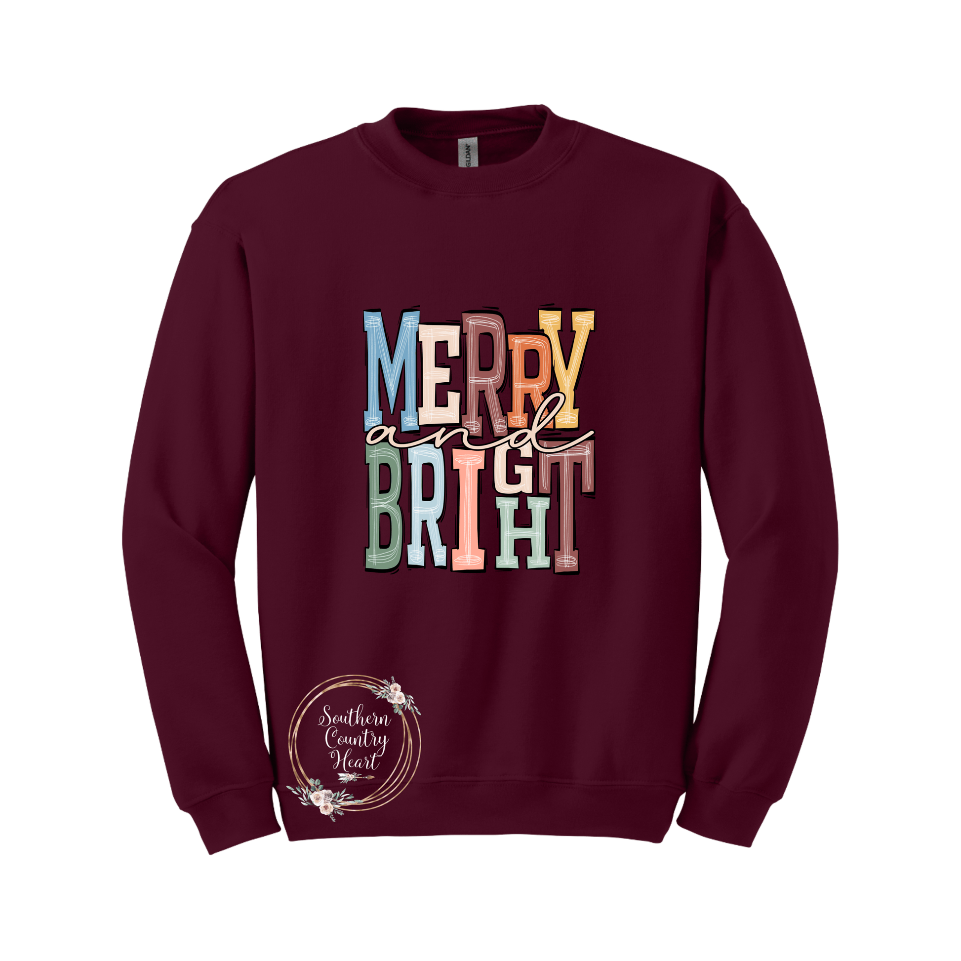 Boho Merry & Bright Sweatshirt - southerncountryheart.com