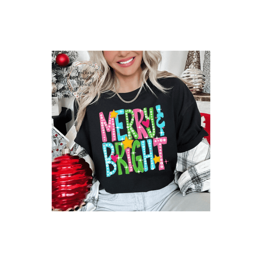 Colorful Merry and Bright Tee - Shirt - southerncountryheart.com