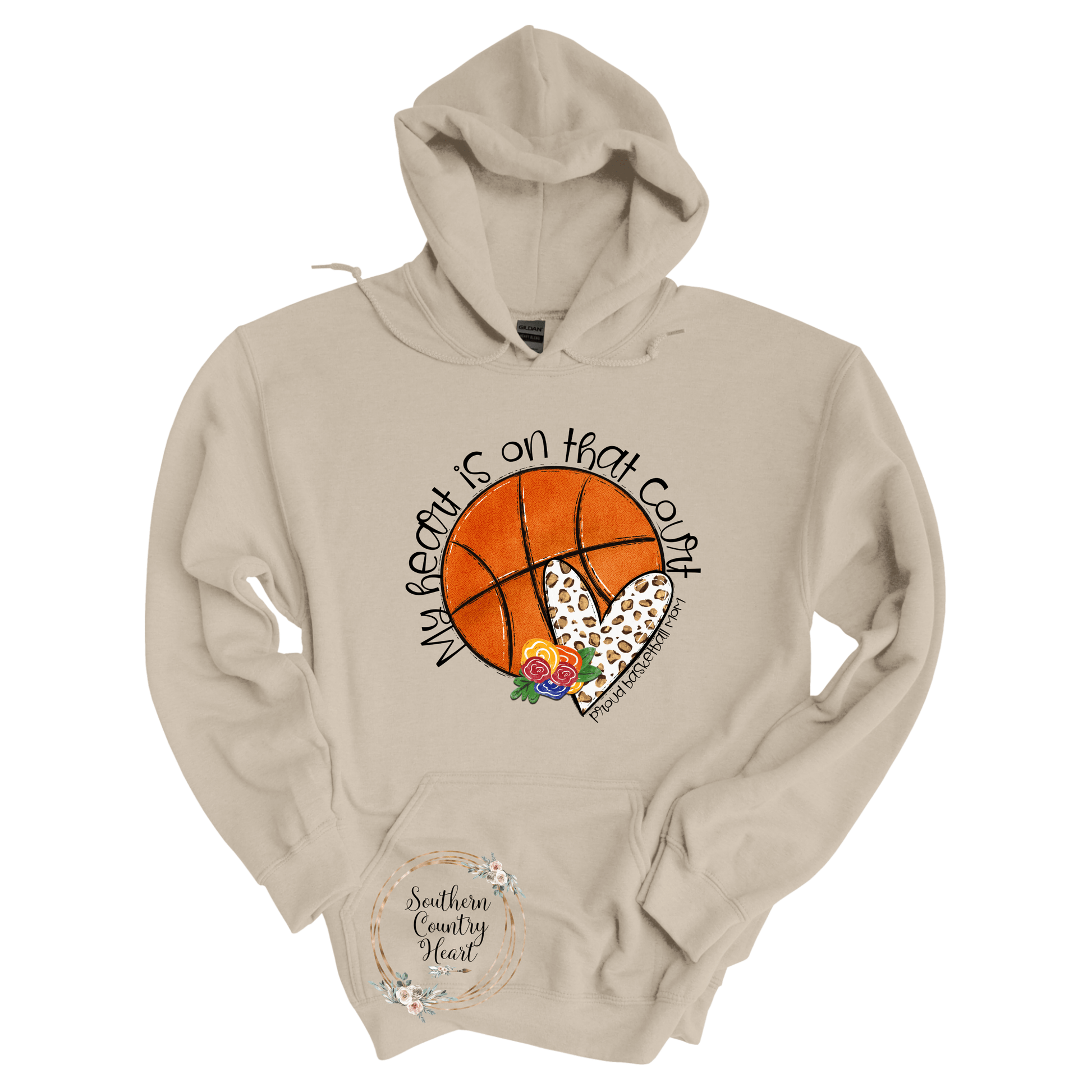 My Heart Is On That Court Basketball Hoodie - southerncountryheart.com