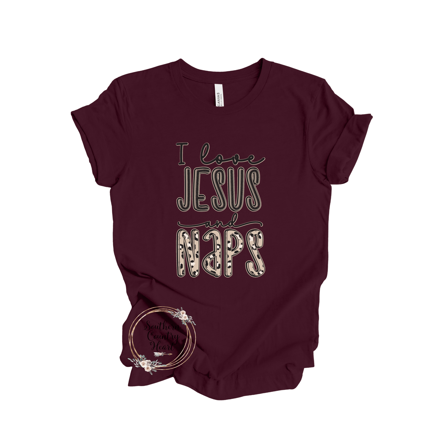 I Love Jesus and Naps Tee - Shirt - southerncountryheart.com