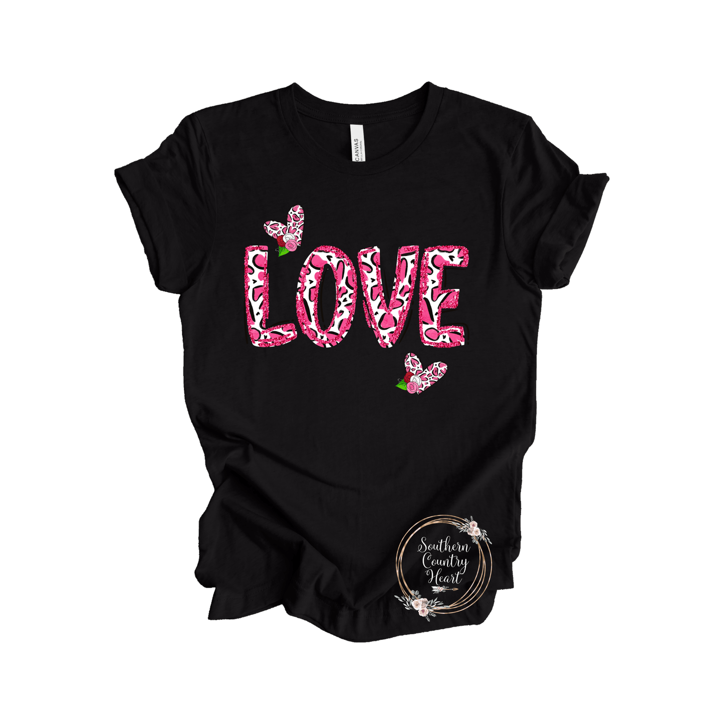 Valentine Sparkle Love Tee - Shirt - southerncountryheart.com