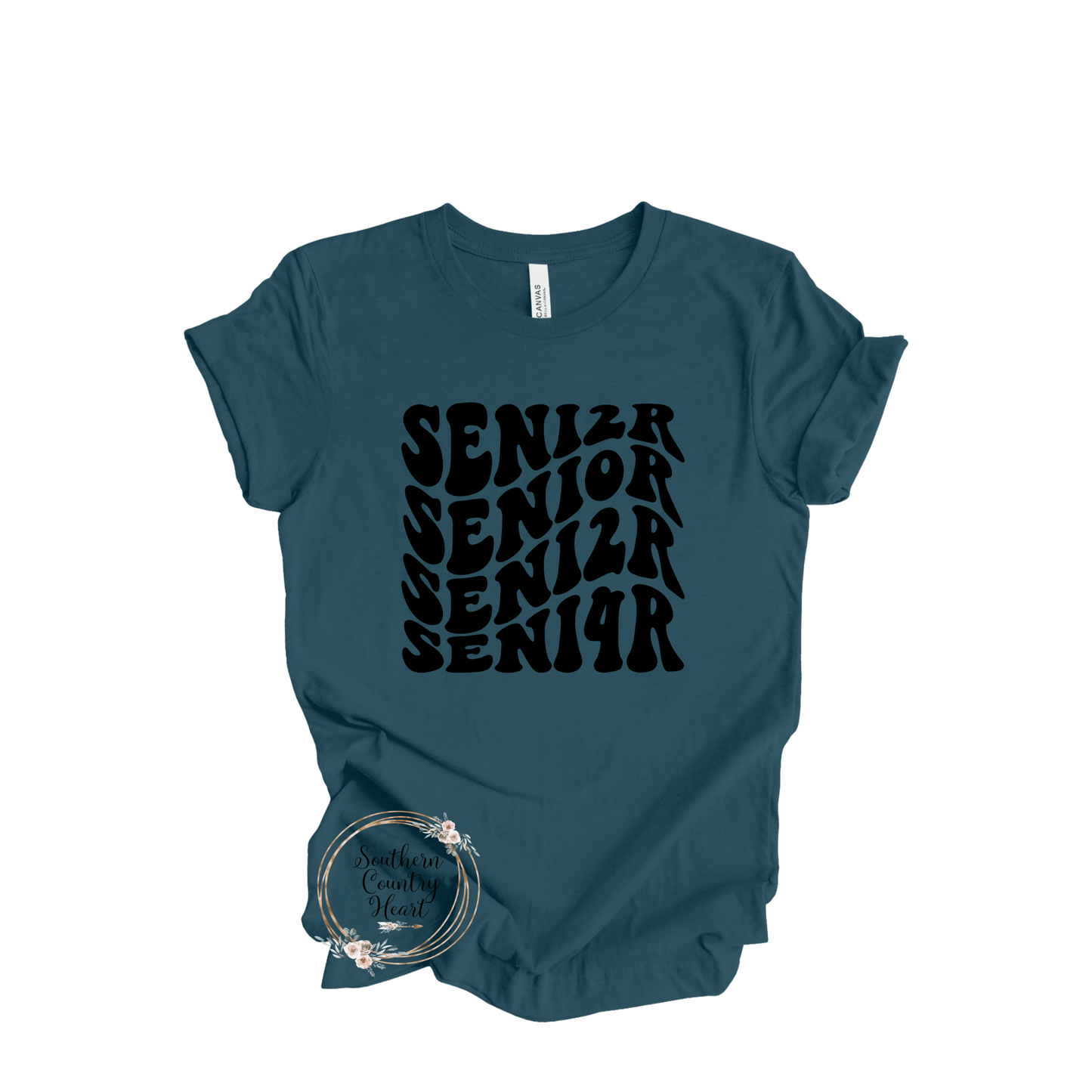 Boho Senior 2024 in Black Tee - Shirt - southerncountryheart.com