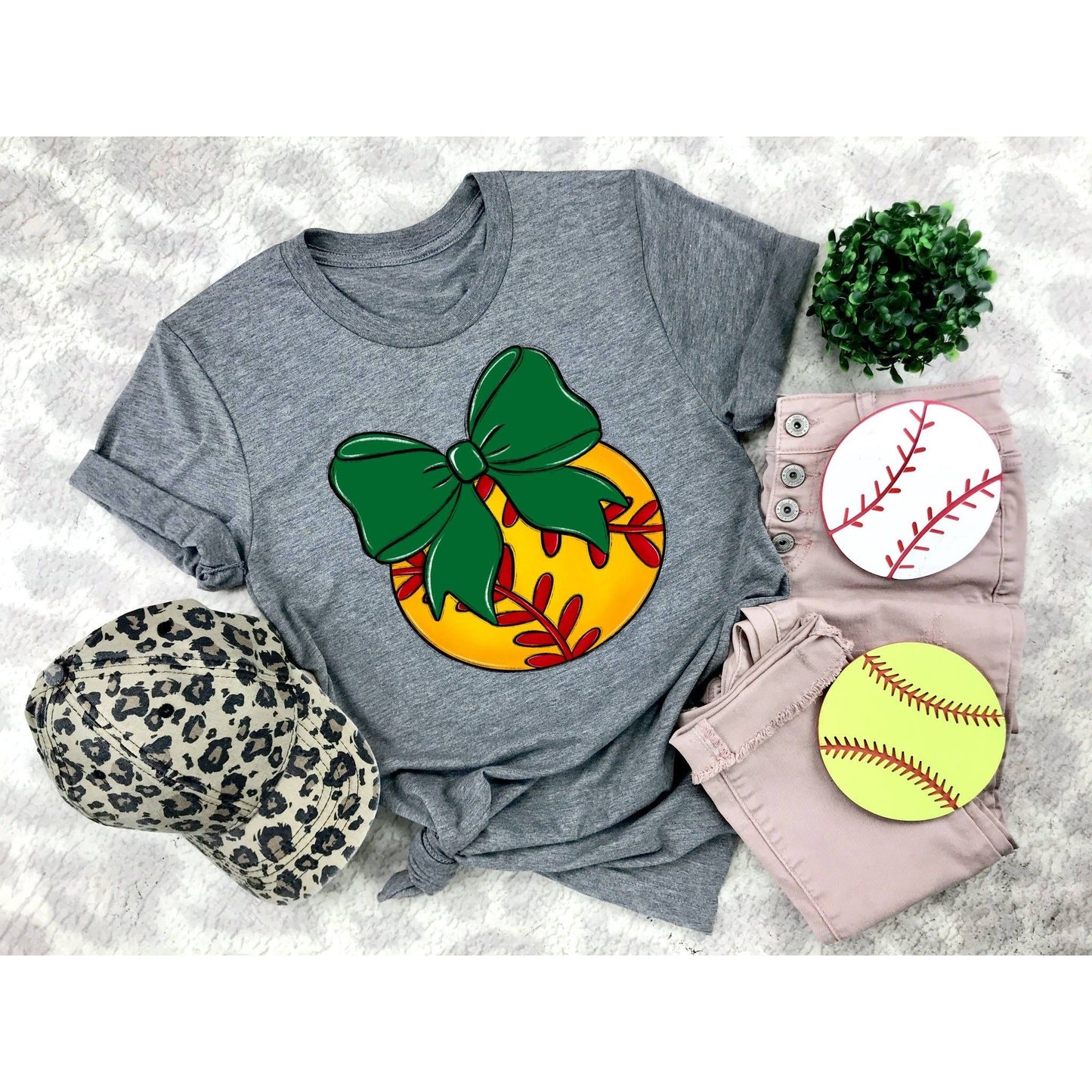 Bows and Softball Tee - Shirt - southerncountryheart.com