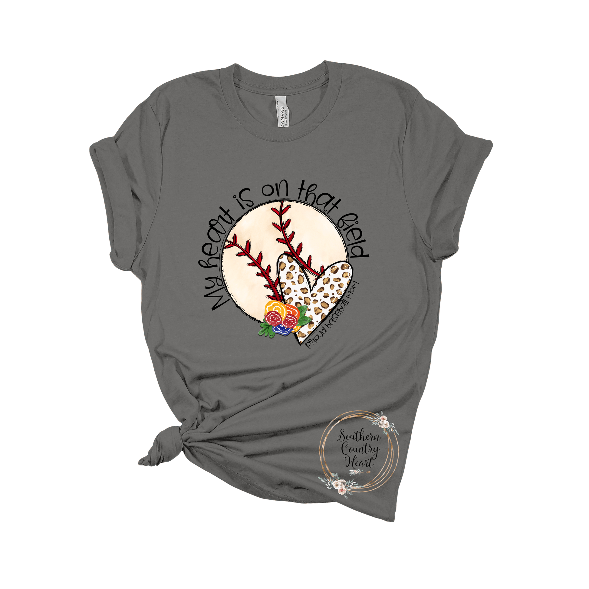 My Heart is on that Field Baseball Tee - Shirt - southerncountryheart.com