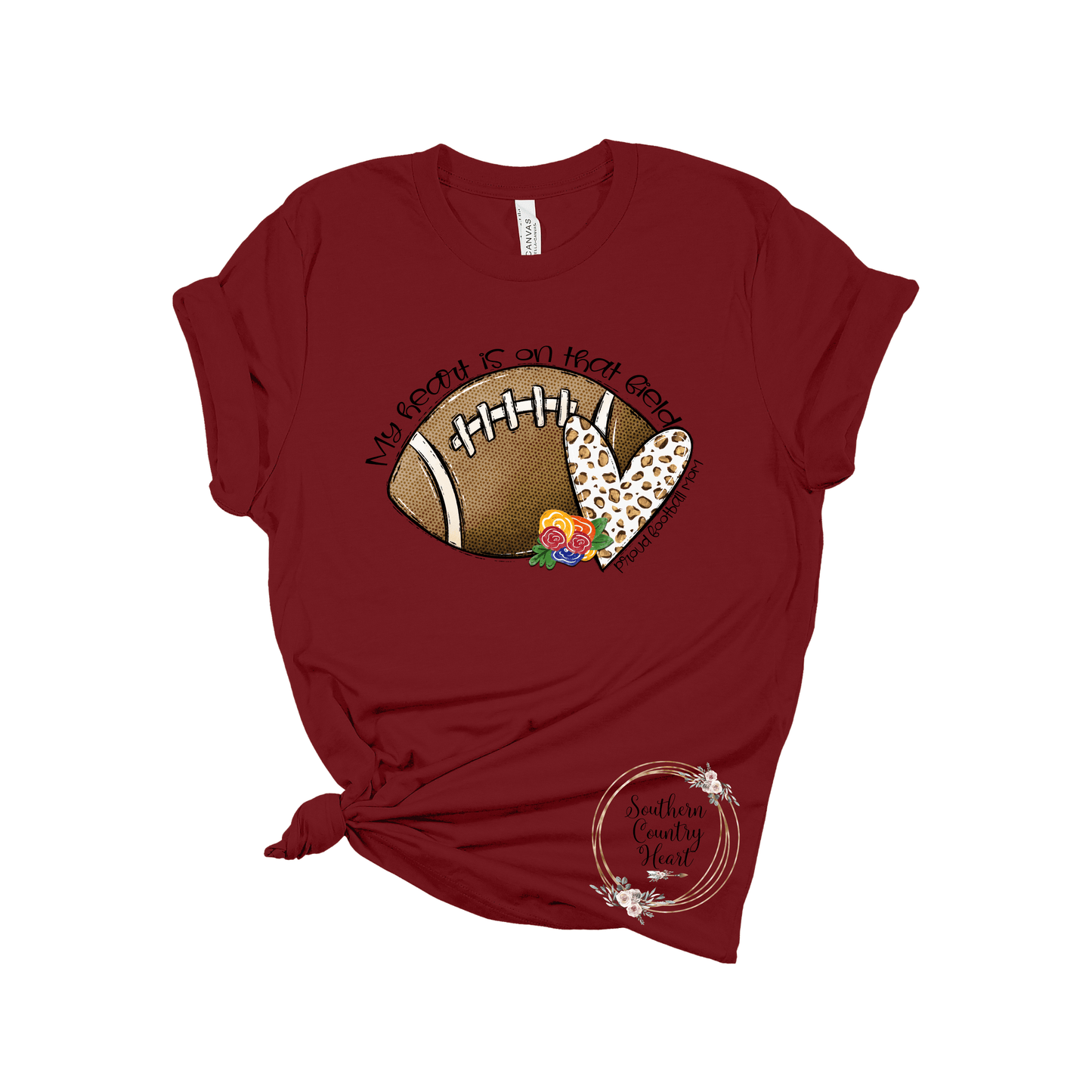 My Heart is on that Field Football Tee - Shirt - southerncountryheart.com