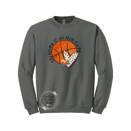 My Heart Is On Thar Court Basketball Sweatshirt - southerncountryheart.com