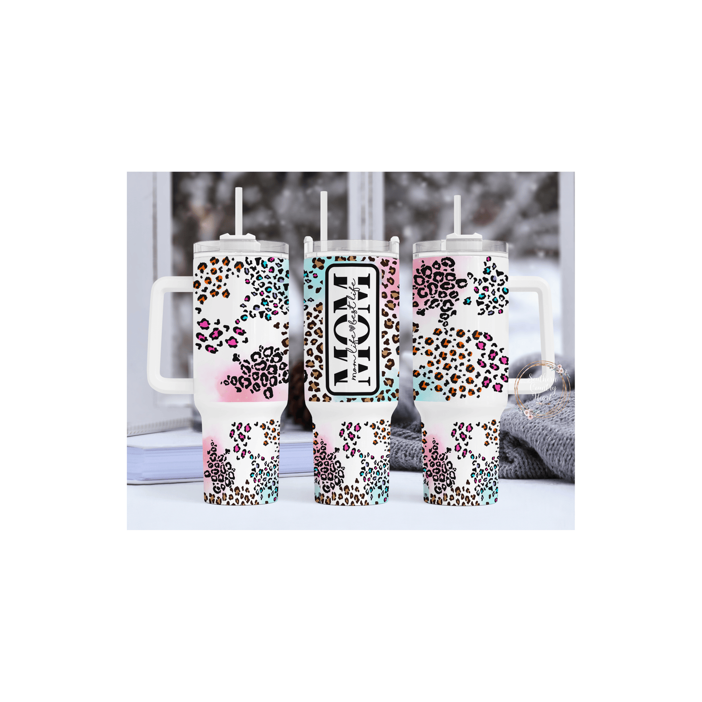 Mom Pink Leopard - 40oz Tumbler - southerncountryheart.com