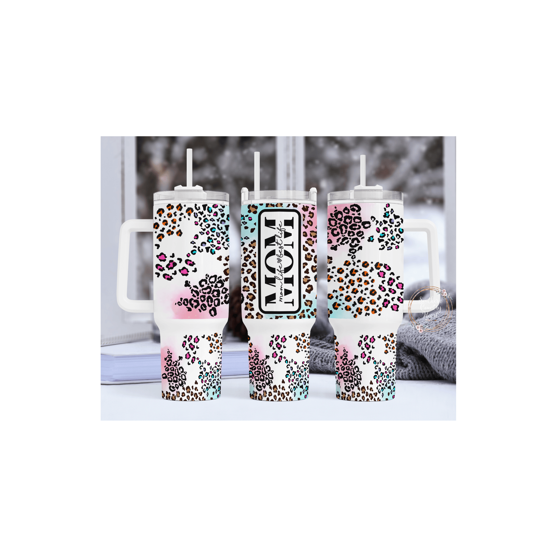 Mom Pink Leopard - 40oz Tumbler - southerncountryheart.com
