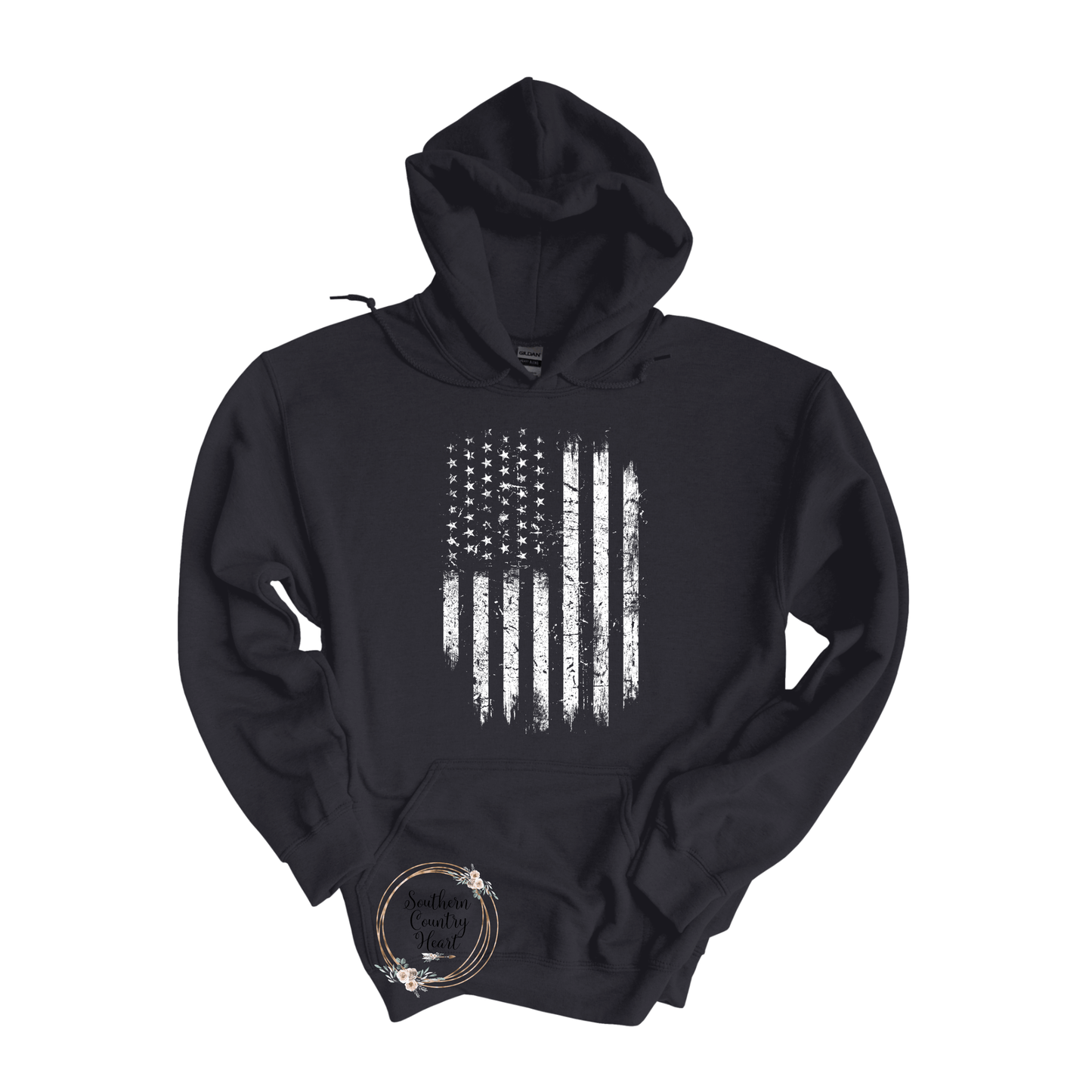 Distressed Flag Hoodie - southerncountryheart.com