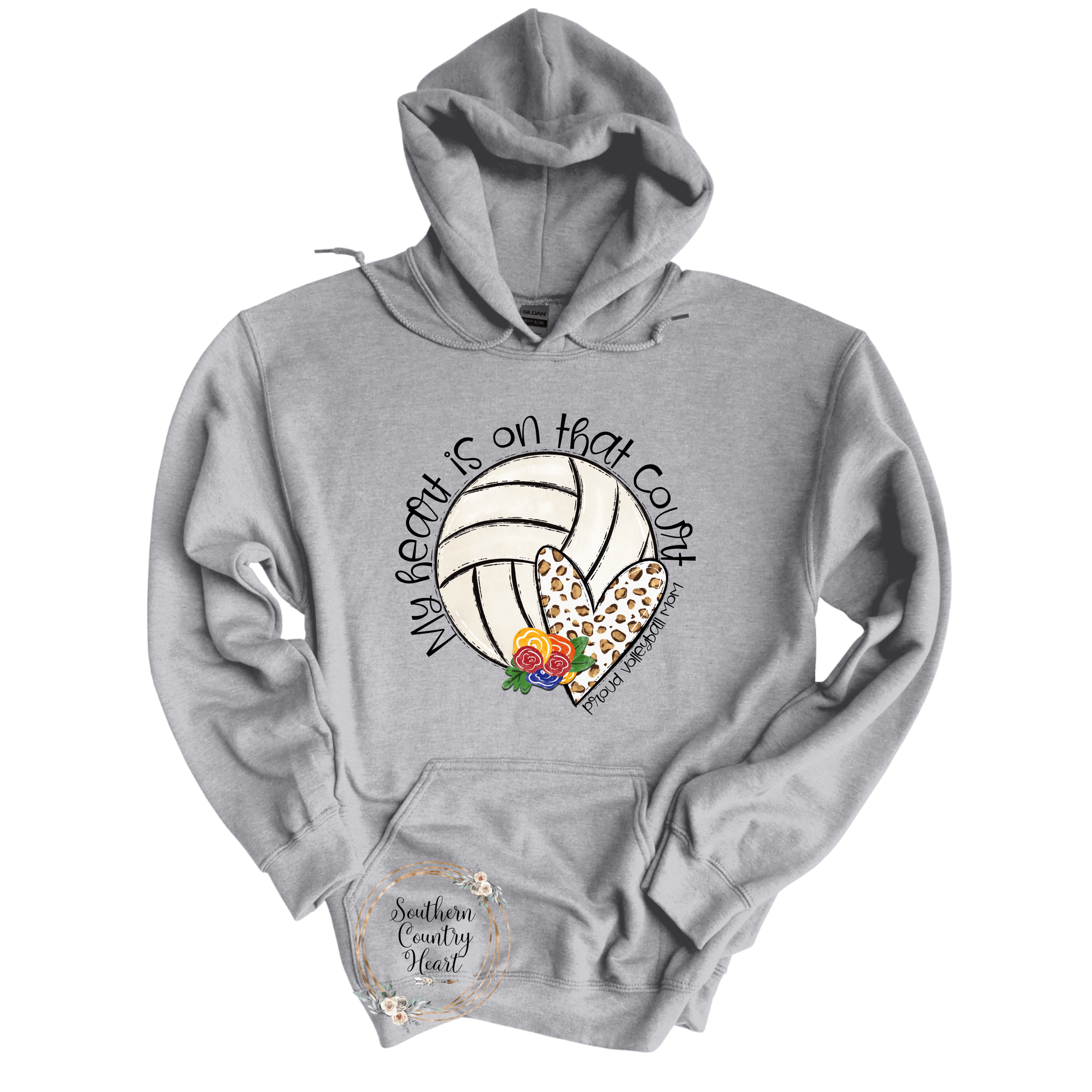 My Heart Is On That Court Volleyball Hoodie - southerncountryheart.com
