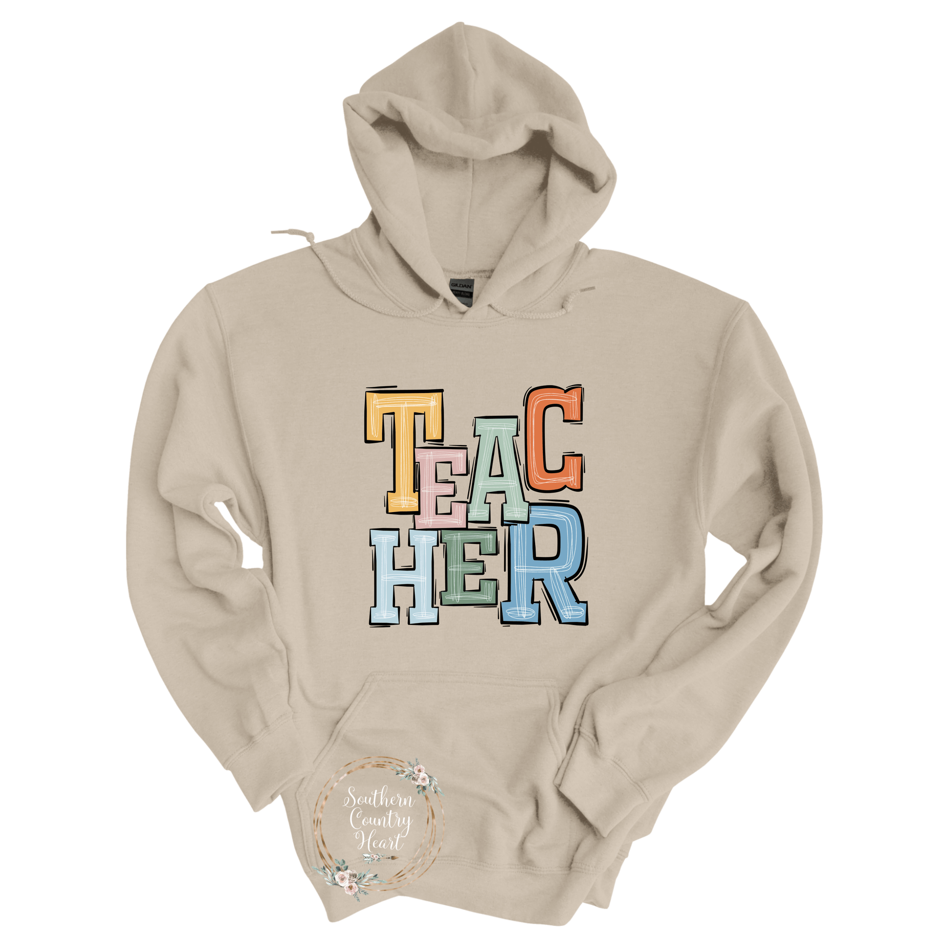 Boho Teacher Hoodie - southerncountryheart.com