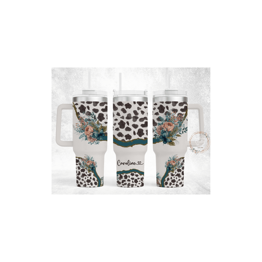 Cow Flowers Butterflies - 40oz Tumbler - southerncountryheart.com