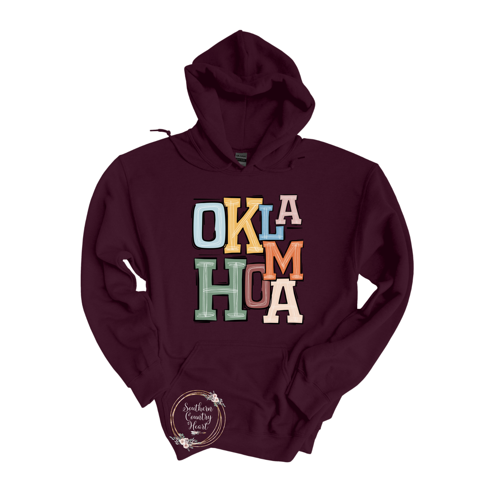 Boho Oklahoma Hoodie - southerncountryheart.com