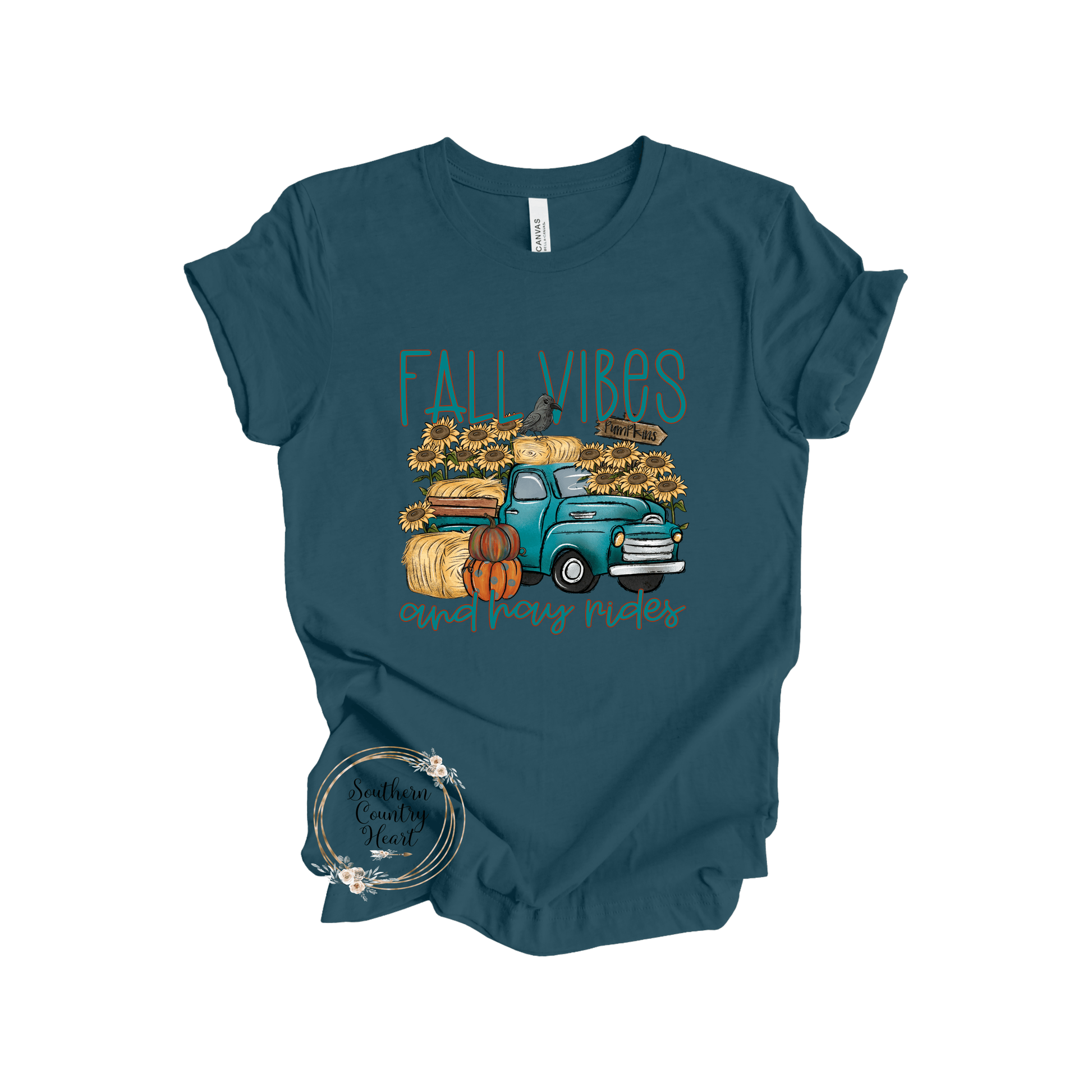 Fall Vibes & Hay Rides Tee - Shirt - southerncountryheart.com