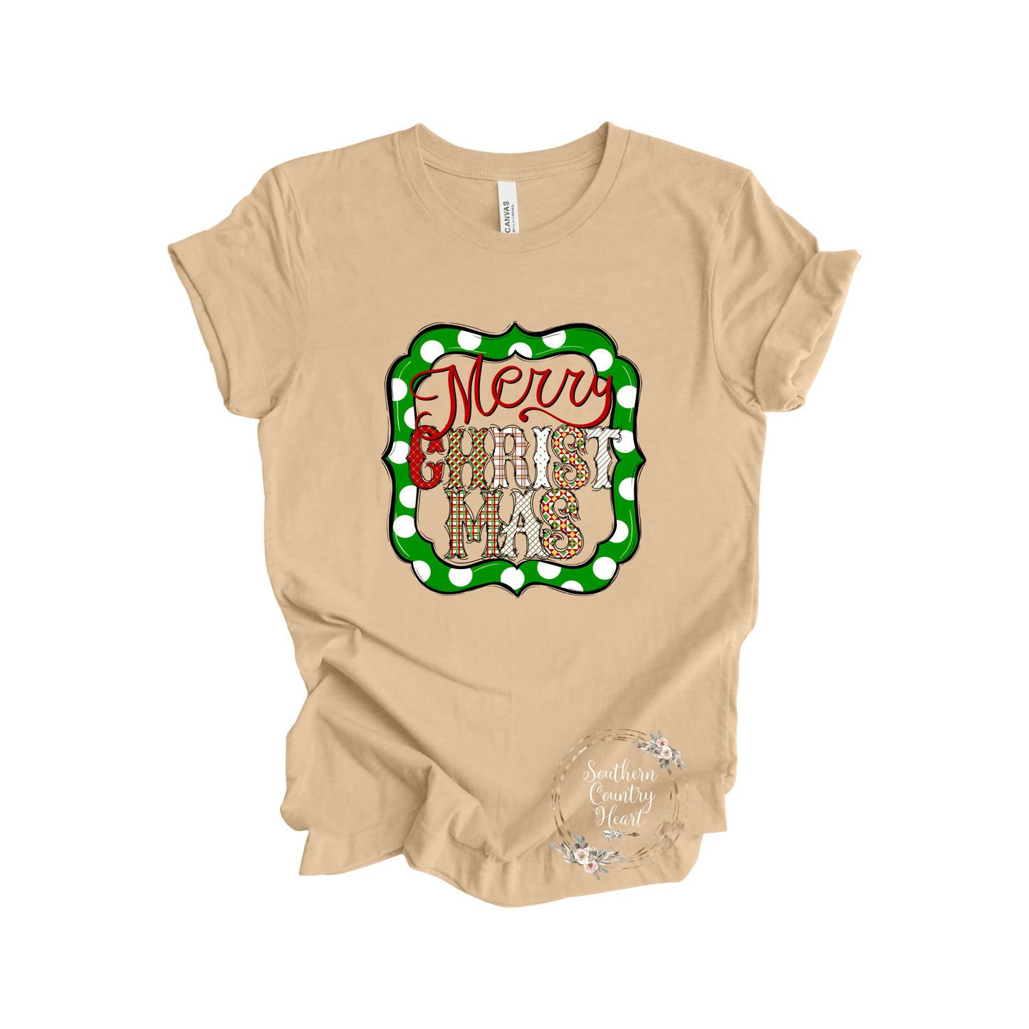 Merry Christmas With Frame Tee - Shirt - southerncountryheart.com