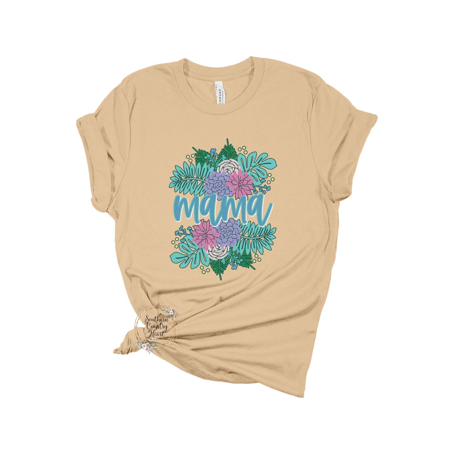 Summer Floral Split Mama Tee - Shirt - southerncountryheart.com