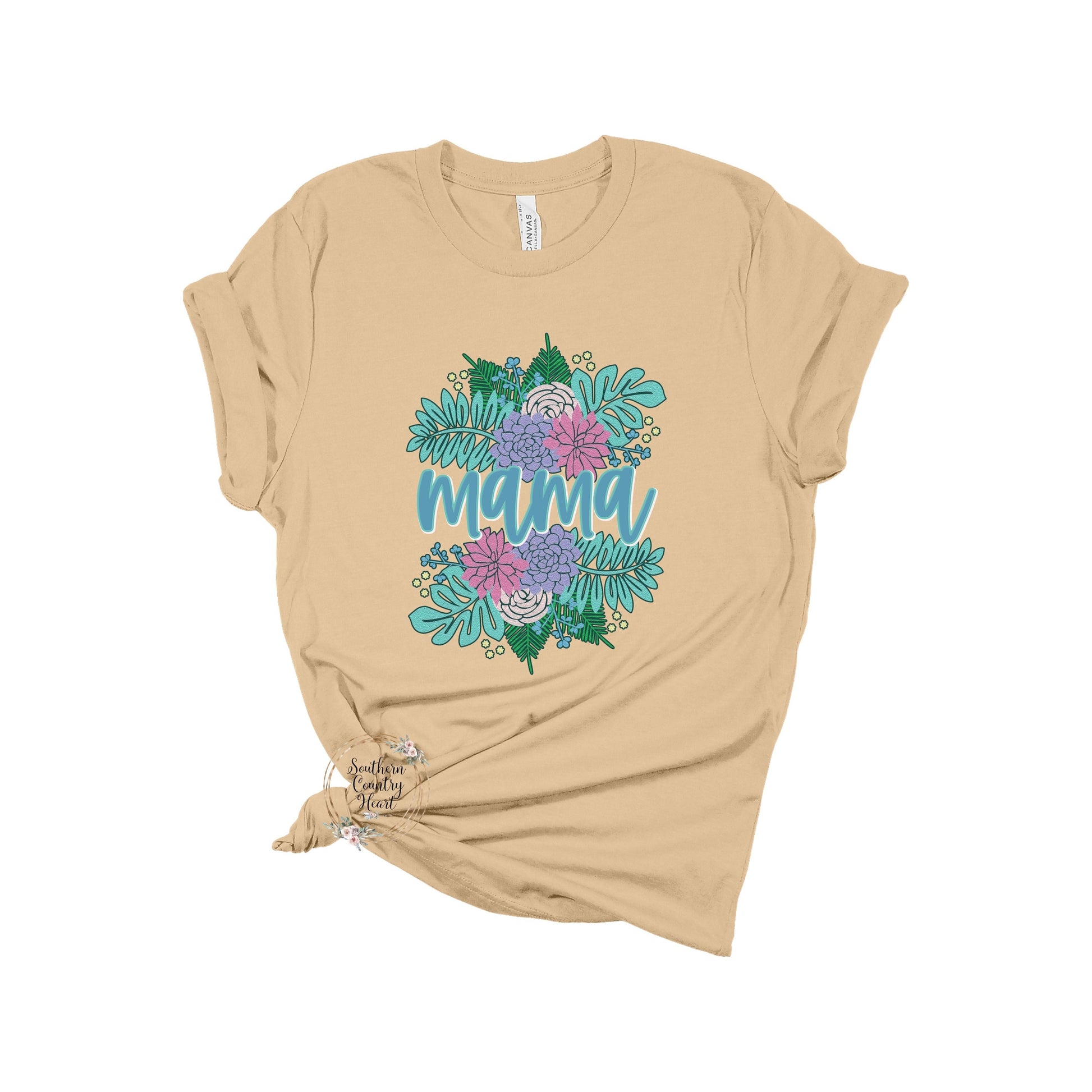Summer Floral Split Mama Tee - Shirt - southerncountryheart.com