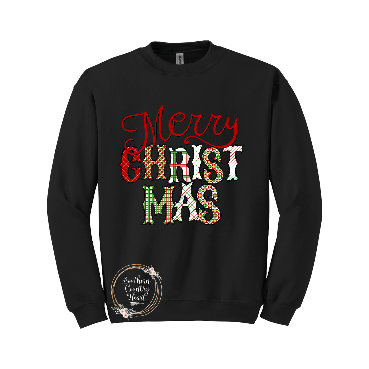 Merry Christmas Without Frame Sweatshirt - southerncountryheart.com