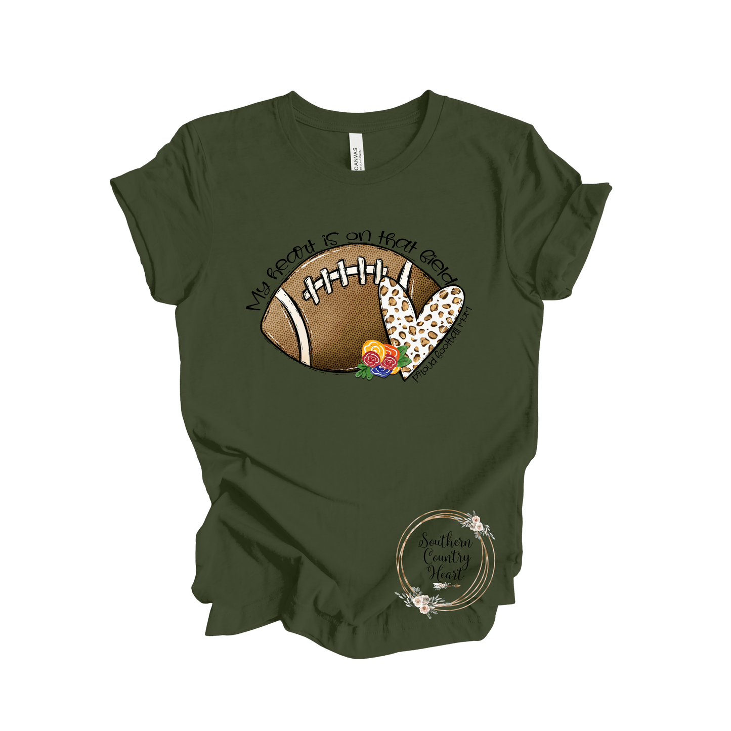 My Heart is on that Field Football Tee - Shirt - southerncountryheart.com