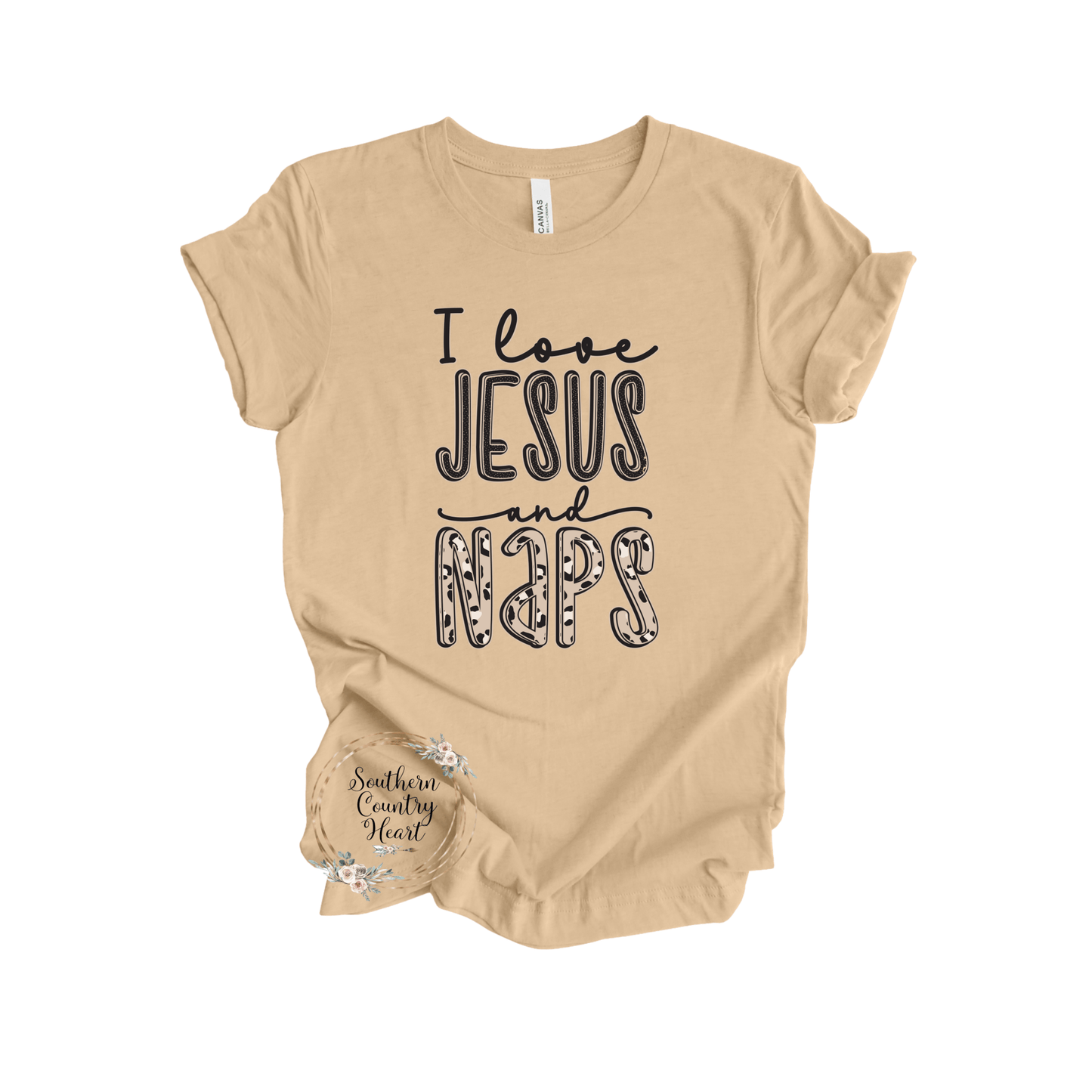 I Love Jesus and Naps Tee - Shirt - southerncountryheart.com
