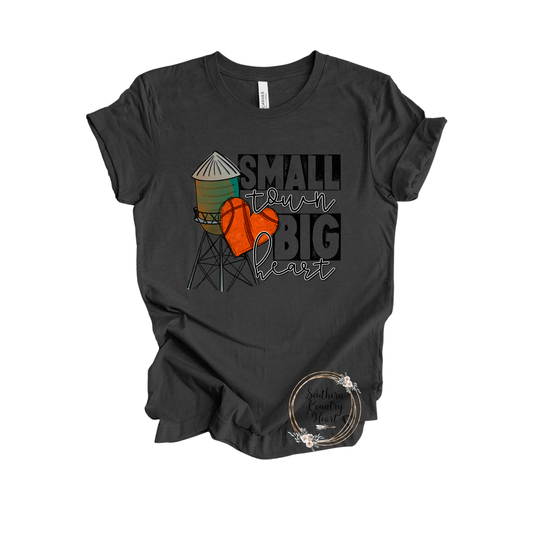 Small Town Big Heart Basketball Tee - Shirt - southerncountryheart.com