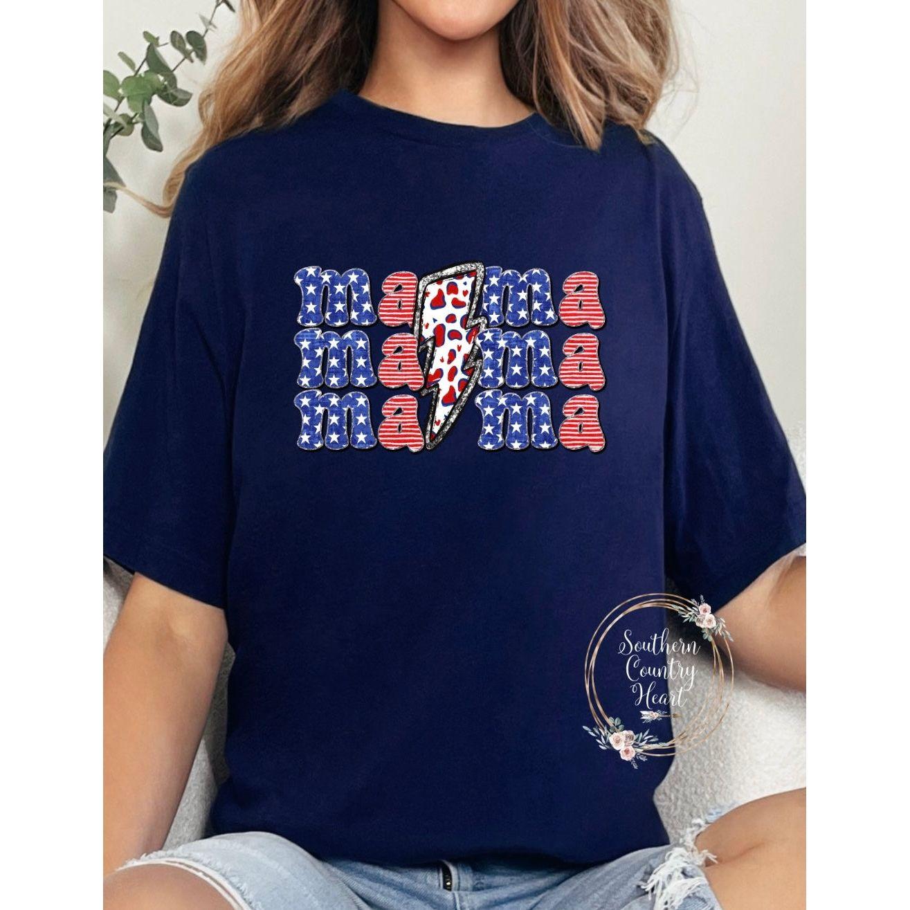 Mama Lightning Bolt Tee - Shirt - southerncountryheart.com