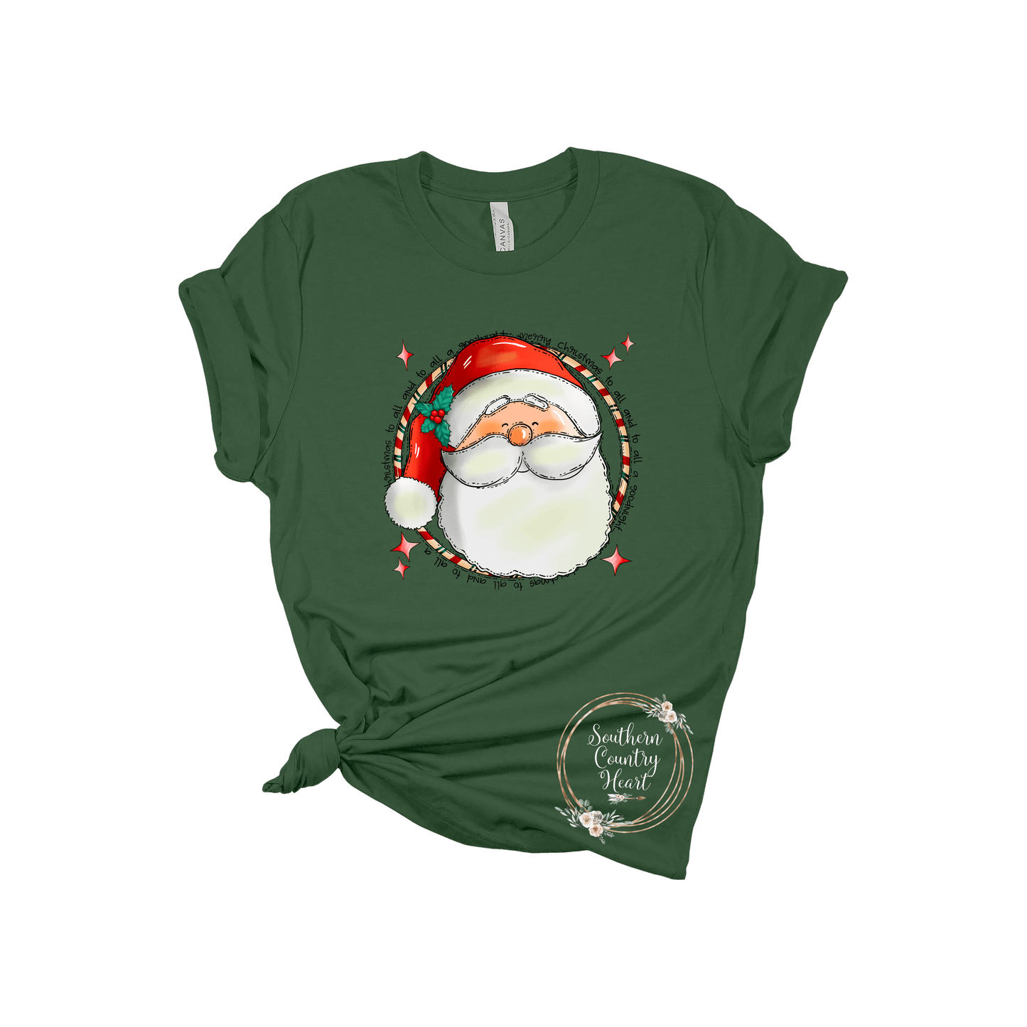 Merry Christmas Santa Tee - Shirt - southerncountryheart.com