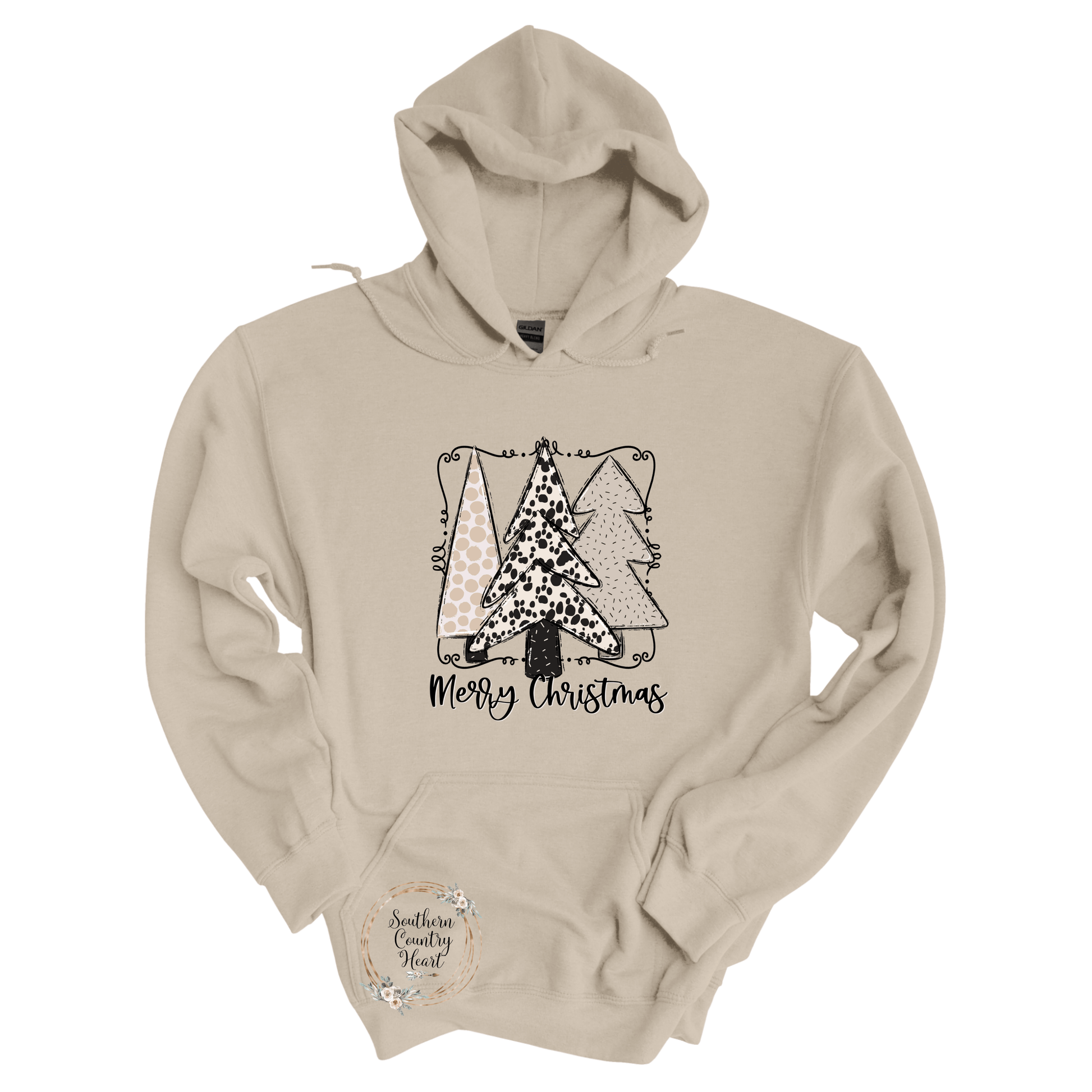 Boho Merry Christmas Hoodie - southerncountryheart.com