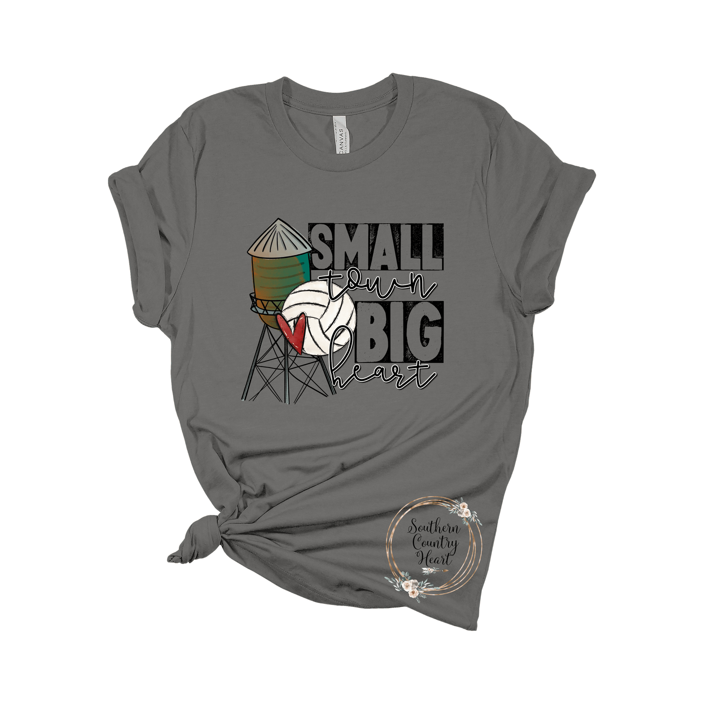 Small Town Big Heart Volleyball Tee - Shirt - southerncountryheart.com