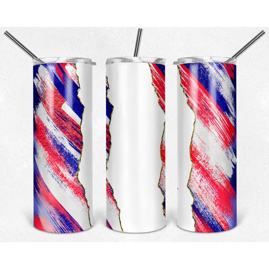 Blue and Red Milky Way Tears - 20 oz Skinny Tumblers w/ Lid and Straw