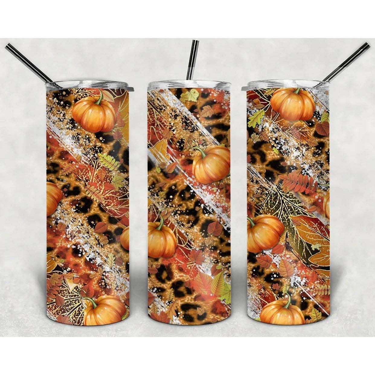 Fall Pumpkin Milky Way  - 20 oz Skinny Tumblers w/ Lid and Straw