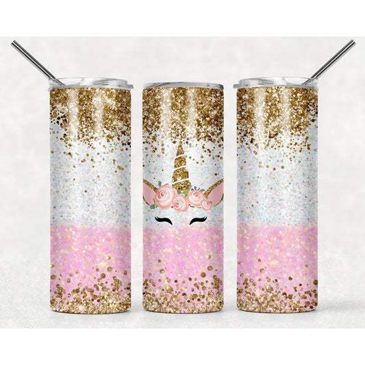 Glitter Unicorn - Skinny Tumbler