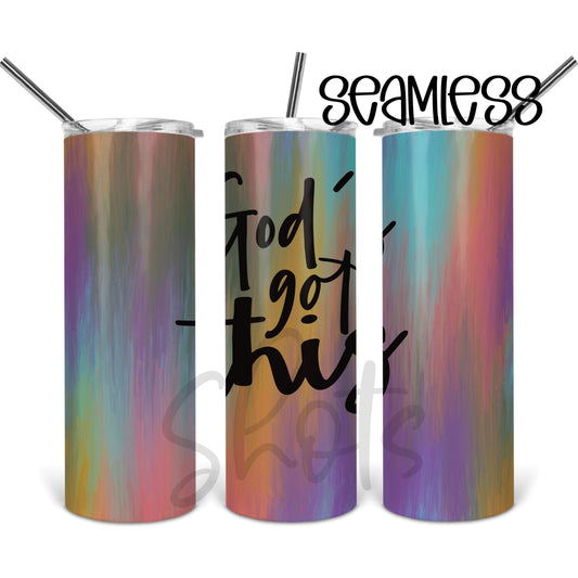 Gods Got This - 20 oz Skinny Tumblers w/ Lid and Straw