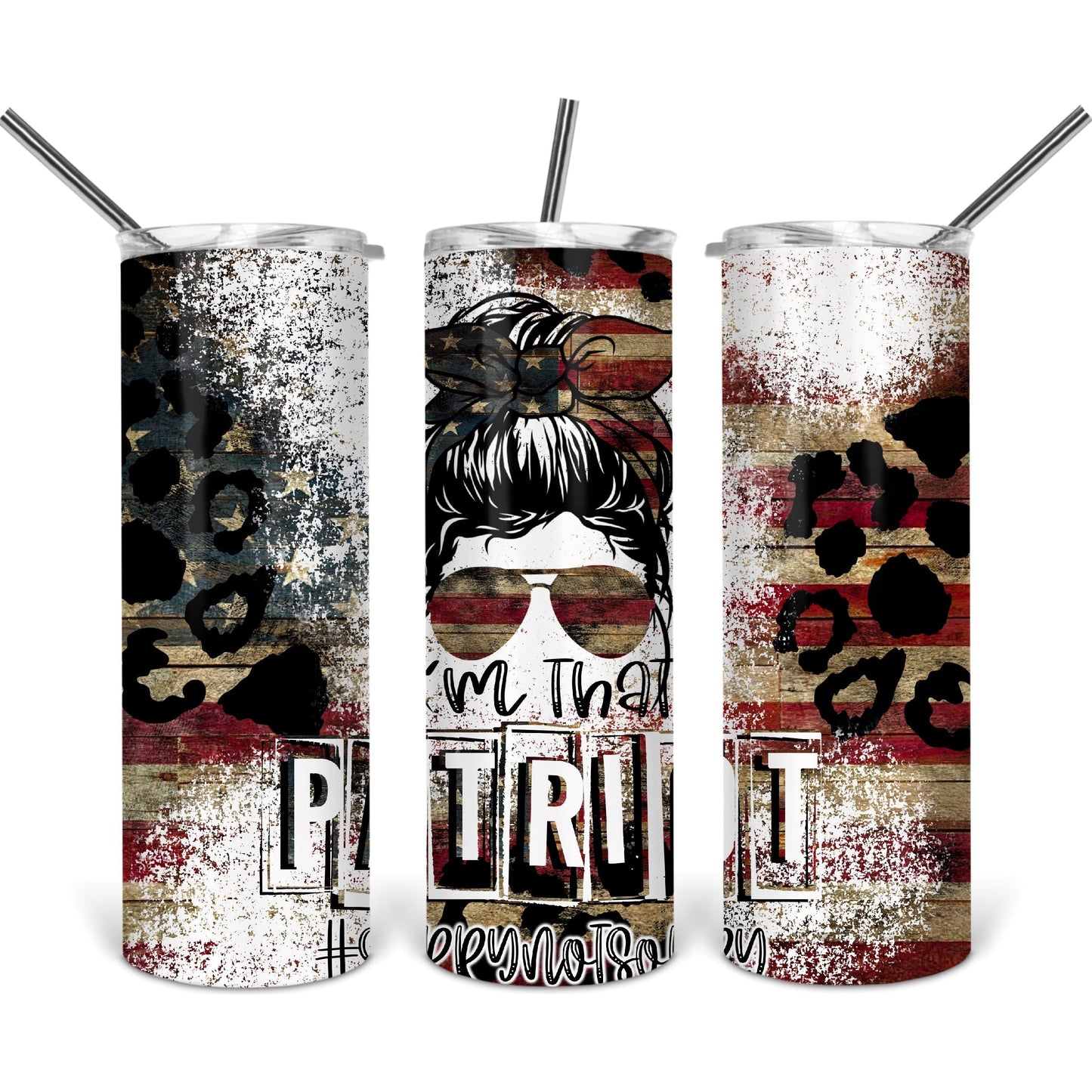 I'm That Patriot - 20 oz Skinny Tumblers w/ Lid and Straw