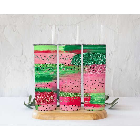 Watermelon  - 20 oz Skinny Tumblers w/ Lid and Straw