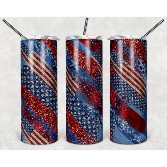 Fourth of July Milky Way - 20 oz Skinny Tumblers w/ Lid and Straw