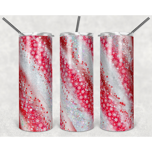 Milky Way Red Snowflakes- 20 oz Skinny Tumblers w/ Lid and Straw