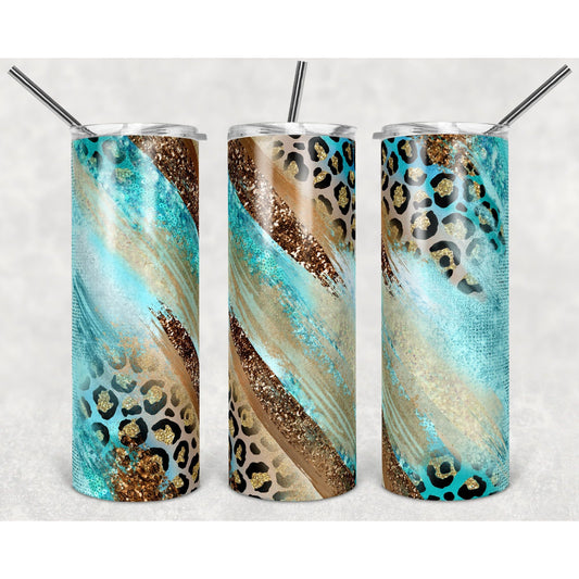 Milky Way Teal Beach Bronze - 20 oz Skinny Tumblers w/ Lid and Straw