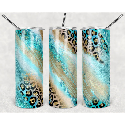 Milky Way Teal Beach - 20 oz Skinny Tumblers w/ Lid and Straw