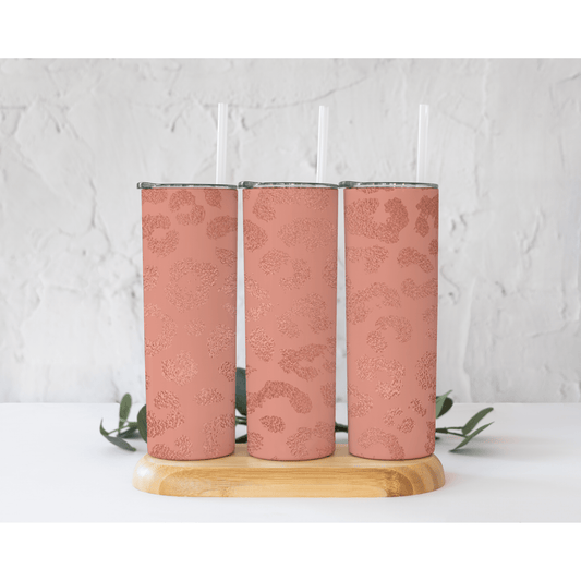 Rose Gold Metallic Leopard - Skinny Tumbler - southerncountryheart.com